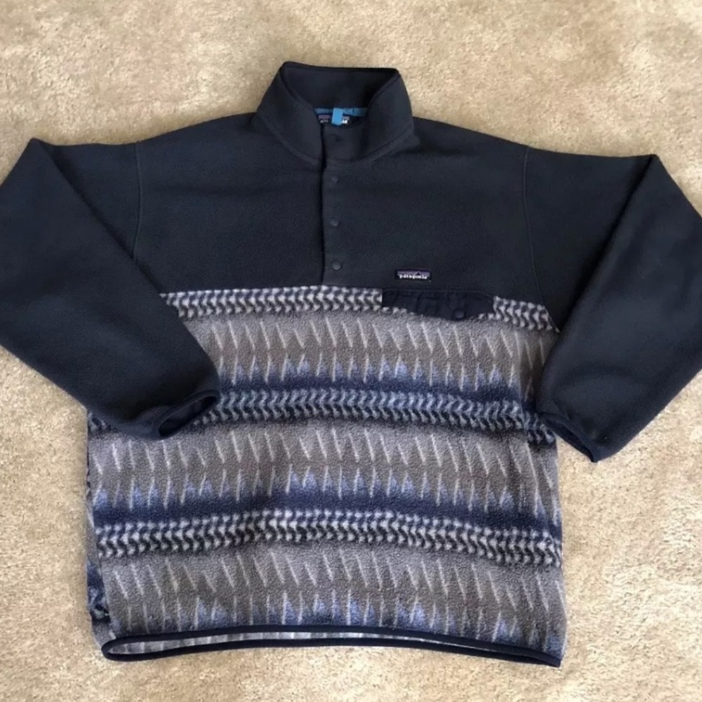 Patagonia men’s lightweight synchilla snap T large